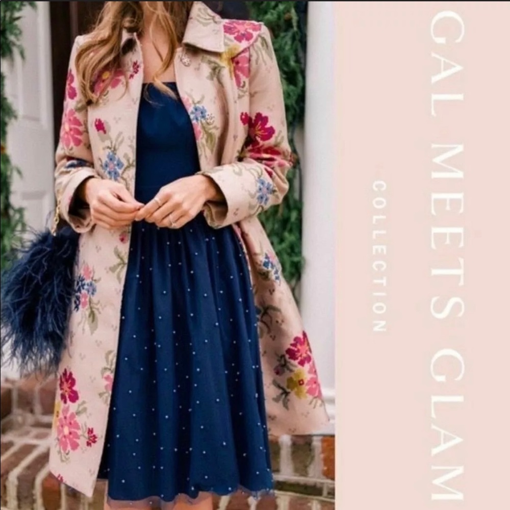 Gal meets glam Delores blue pearled dress 2